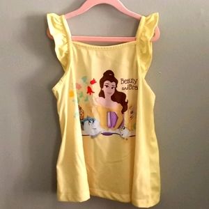 Girls Disney Belle Pajama Short Set Size 9/10